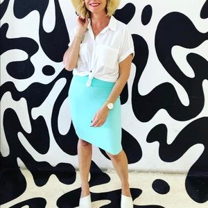 LuLaRoe Cassie Pencil Skirt 2XL turquoise